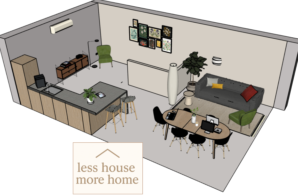 3D visualisatie in SketchUp gemaakt van een woning